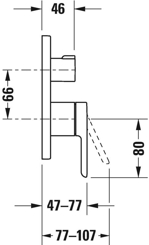 Duravit Смеситель для ванны скрытого монтажа, однорычажный C.1 C15210 - Вид №2