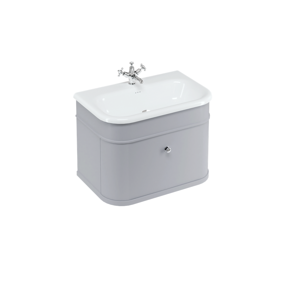 Burlington Chalfont Chalfont 750мм Тумбочка с одним ящиком - Классический серый с хромированными ножками CH75G-CHLEGCHR  - Вид №4