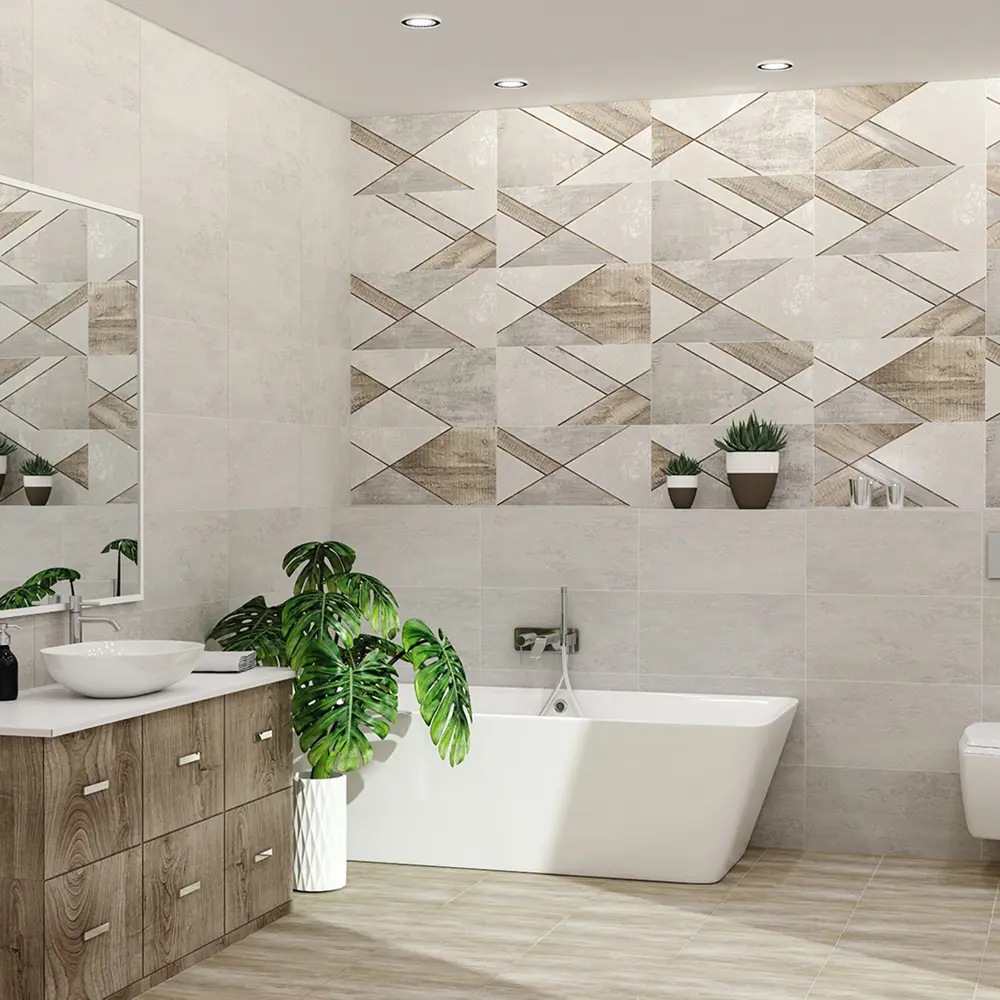 Плитка настенная Azori Global Geometry 31.5x63 см 1.59 м² цвет серый STLM-2170049 - Вид №4