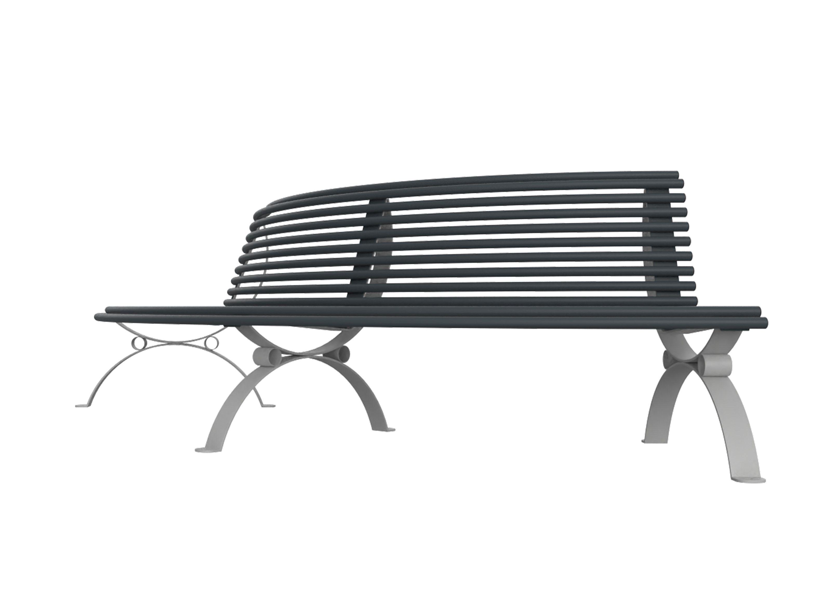 Металлическая изогнутая скамья со спинкой Lazzari Позитано ARCH-00016907