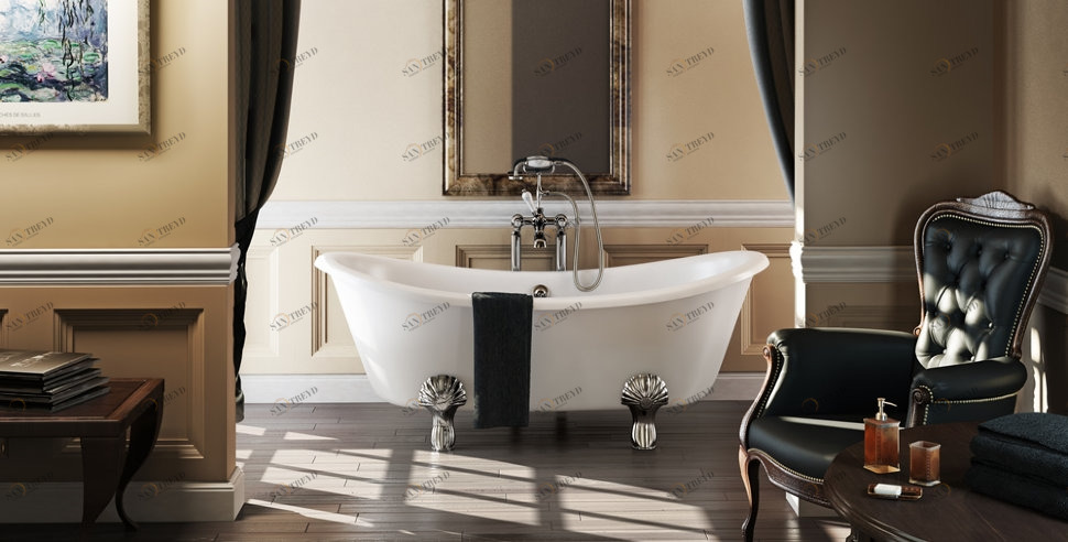 Ванна акриловая Bateau двусторонняя с ножками L3C Bateau Burlington T10F, L3C