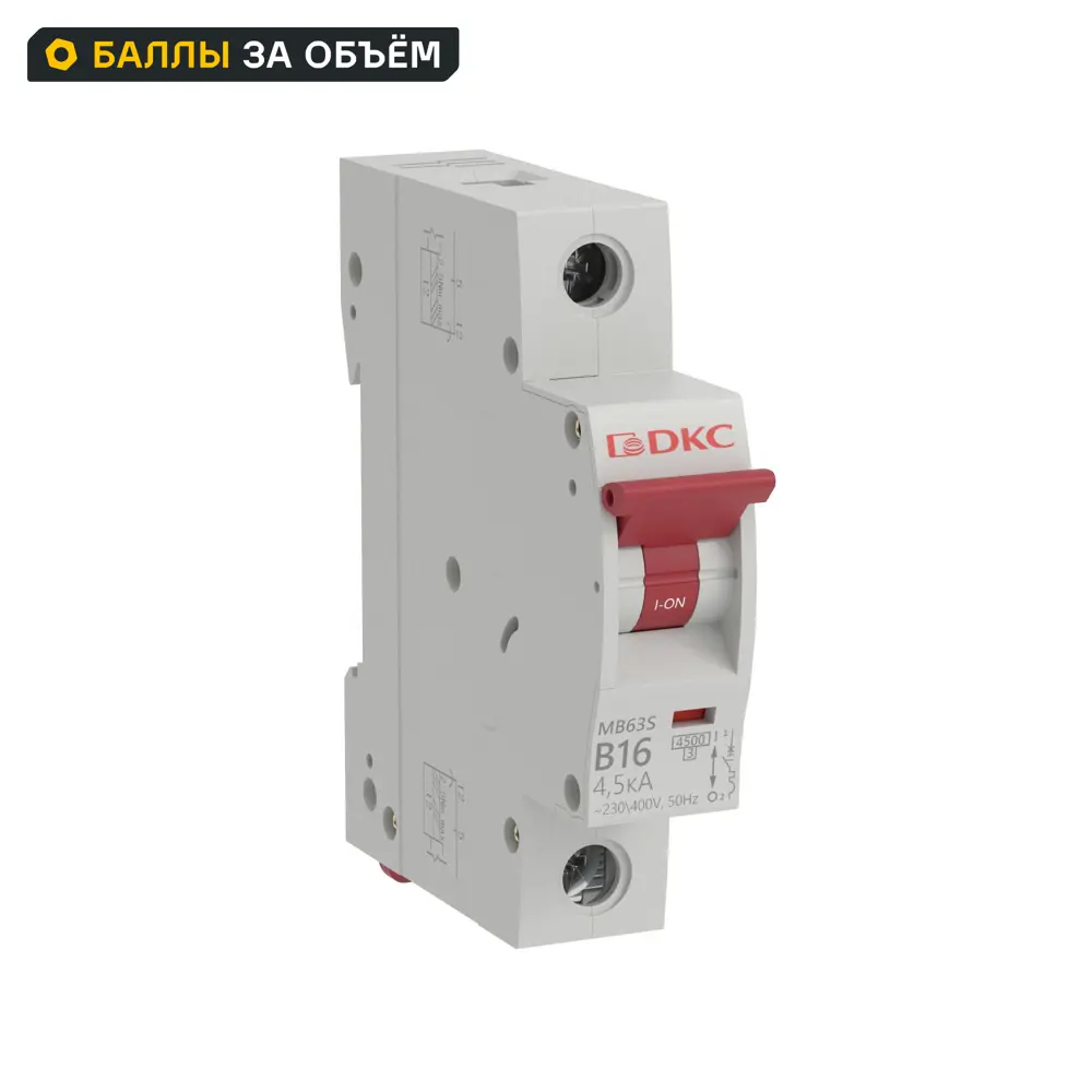 Автоматический выключатель DKC Yon 1P B16 А 4.5 кА STLM-2148493