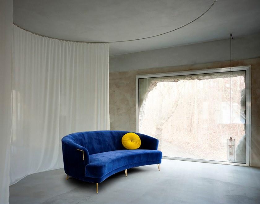 Mytto 3-х местный бархатный диван Larforma sun-id-1443122 - Вид №2