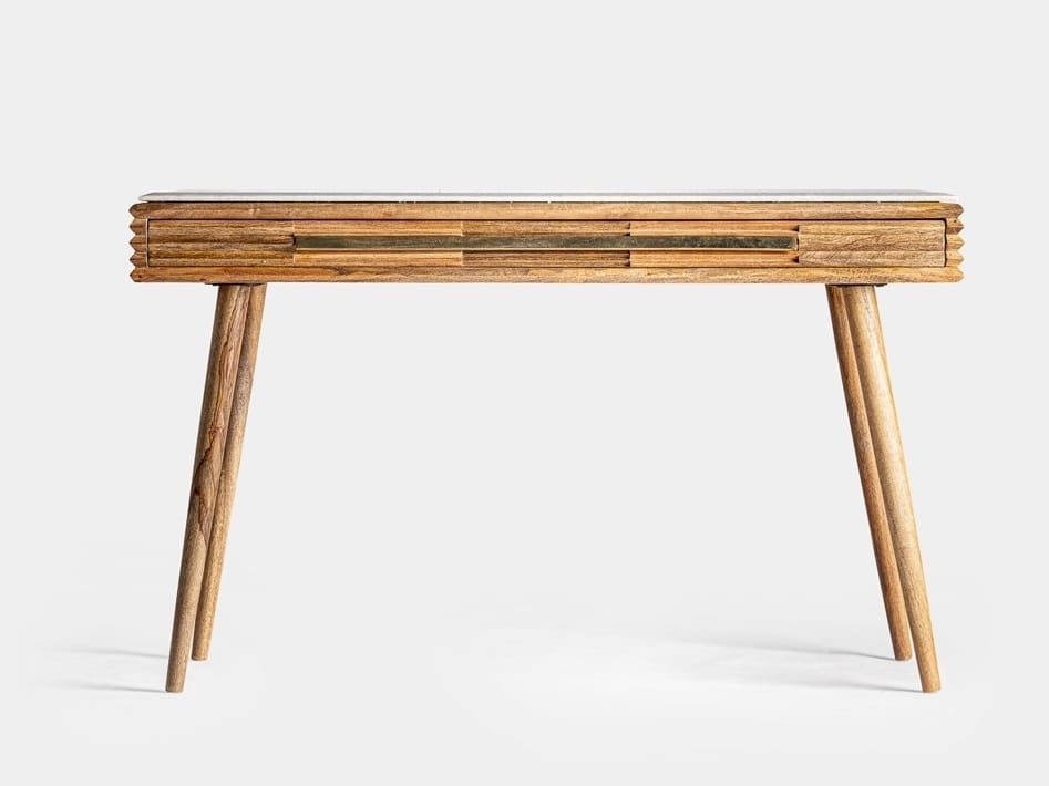 Деревянный письменный стол из манго и мрамора с ящиками Vical Home Plissé Wood ARCH-00050652