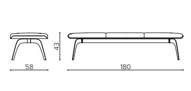 Тканевая скамья со спинкой True Design Millepiedi ARCH-00124671 - Вид №3