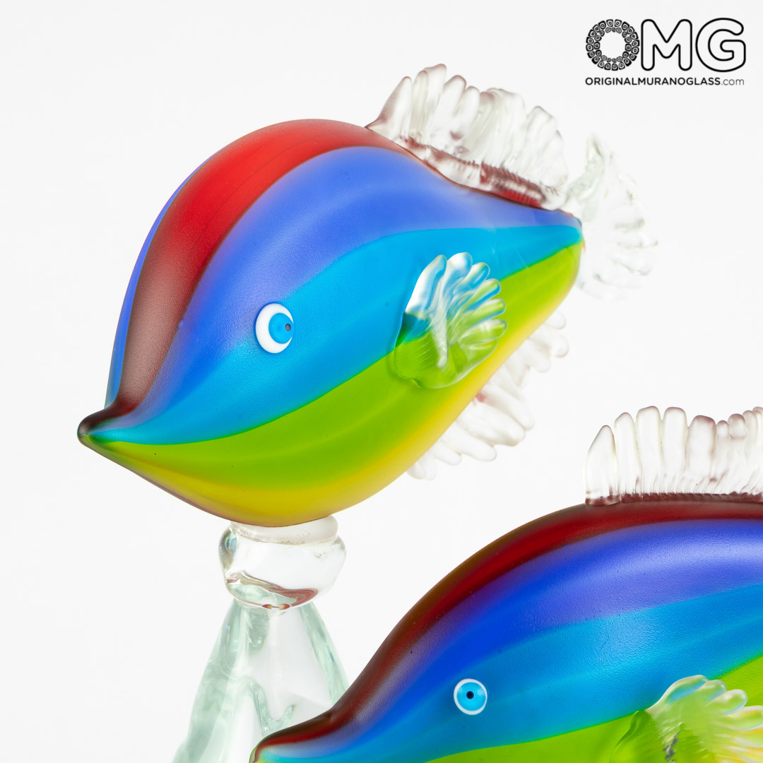 3396 ORIGINALMURANOGLASS Скульптура Красочные Рыбки - муранское стекло OMG 34 см  - Вид №1
