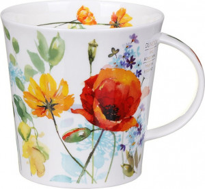 10620745 Dunoon Кружка Dunoon "Загородные цветы.Красные маки.Кернгорм" 480мл Фарфор костяной