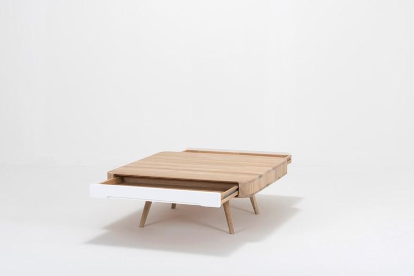 Gazzda Квадратный журнальный столик из дуба со встроенным ящиком Ena 020 - Вид №2