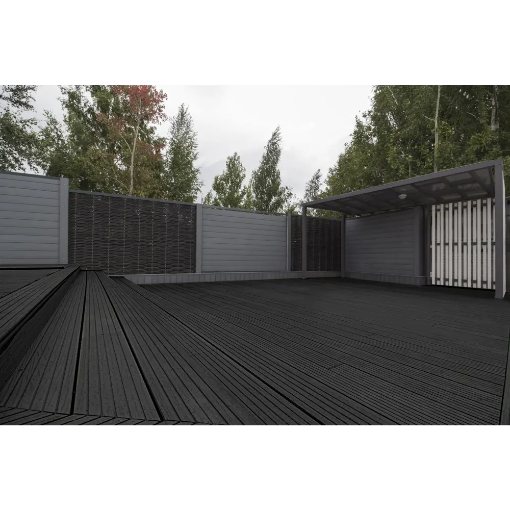 Террасная доска ДПК MultiDeck цвет Черный 3000x150x27 мм. Вельвет 0.45 м² 85473647 STLM-2005837 МУЛЬТИДЕК  - Вид №12