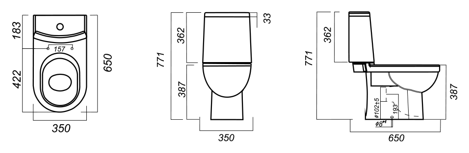 13826 Компакт унитаз с бачком Белый Лобненский Стройфарфор  Россия  - Вид №4