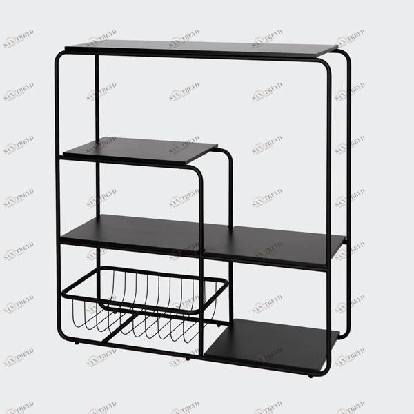 Стеллаж металлический с 4 полками черный Bauhaus by Varya Schuka WOODI  00-3966206 Черный 