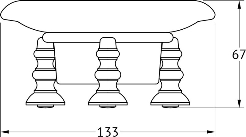 STI 128 Держатель с мыльницей настольный 3SC STILMAR CHROME/GOLD Treesseci 3SC - Вид №1