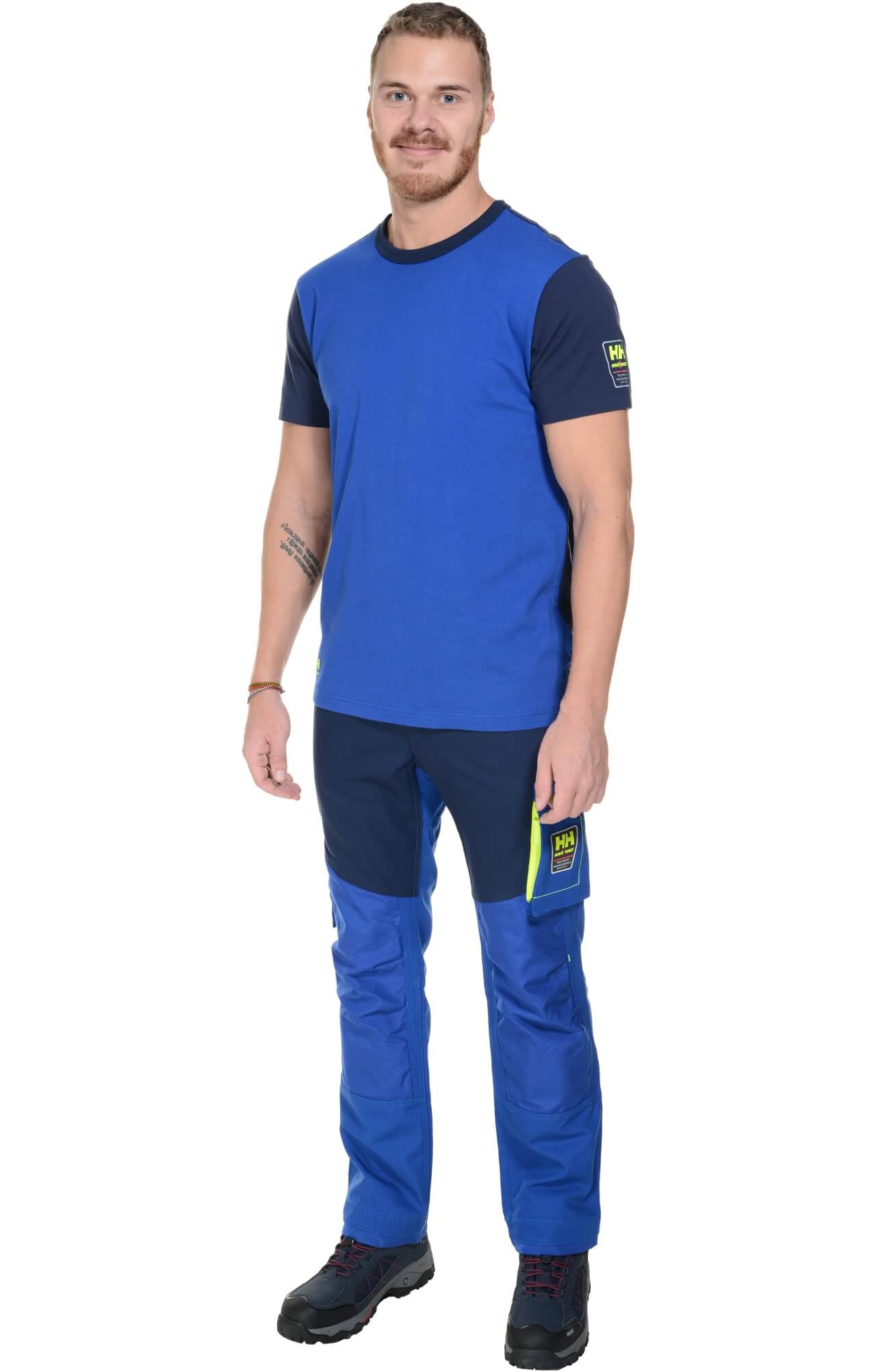 4957370 Футболка  темно-синяя с васильком Helly Hansen Work Wear AKER  Толстовки, рубашки, футболки, тенниски  размер XL  - Вид №2