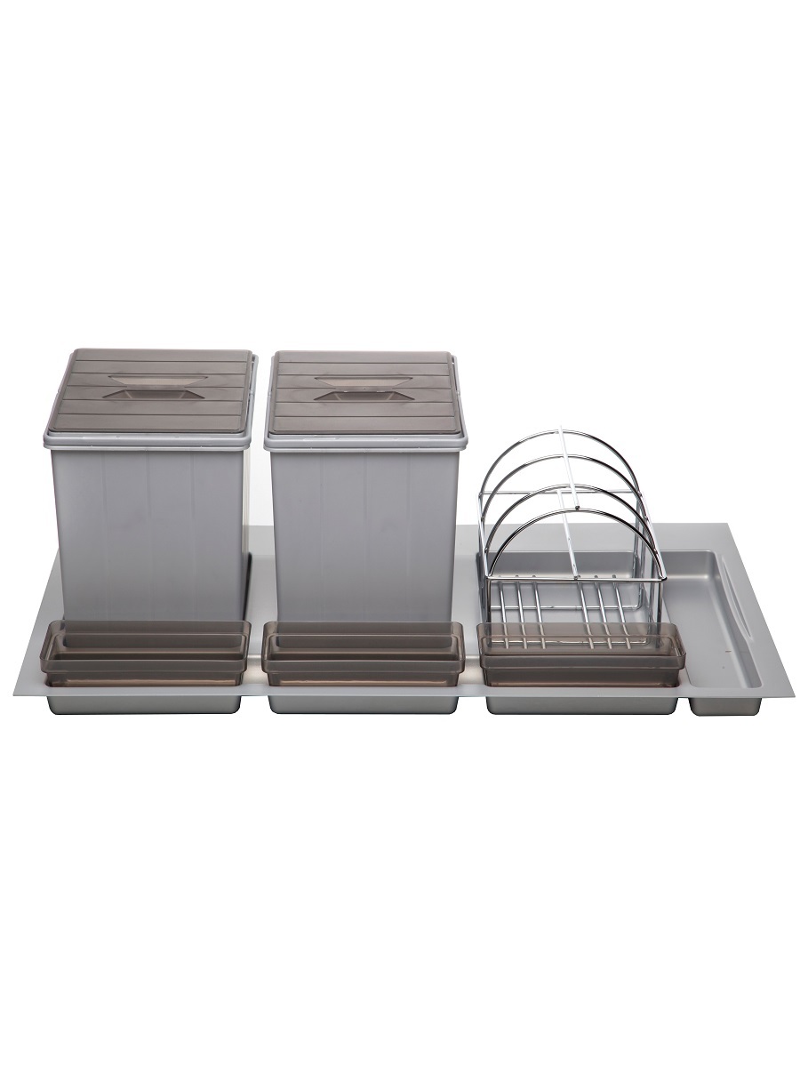 Система сортировки мусора Omega Duet 900/31 Metallic Grey NAVAKO 10131 - Вид №1