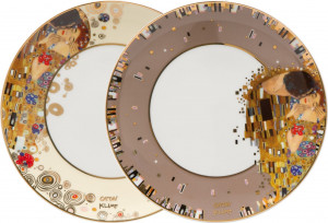 10621607 Goebel Набор из 2 тарелок 23см "Поцелуй" Климт Фарфор