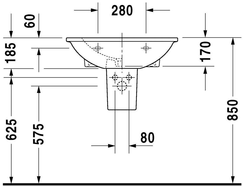 2621650000 Подвесная раковина настенная овальная Duravit Darling New - Вид №5