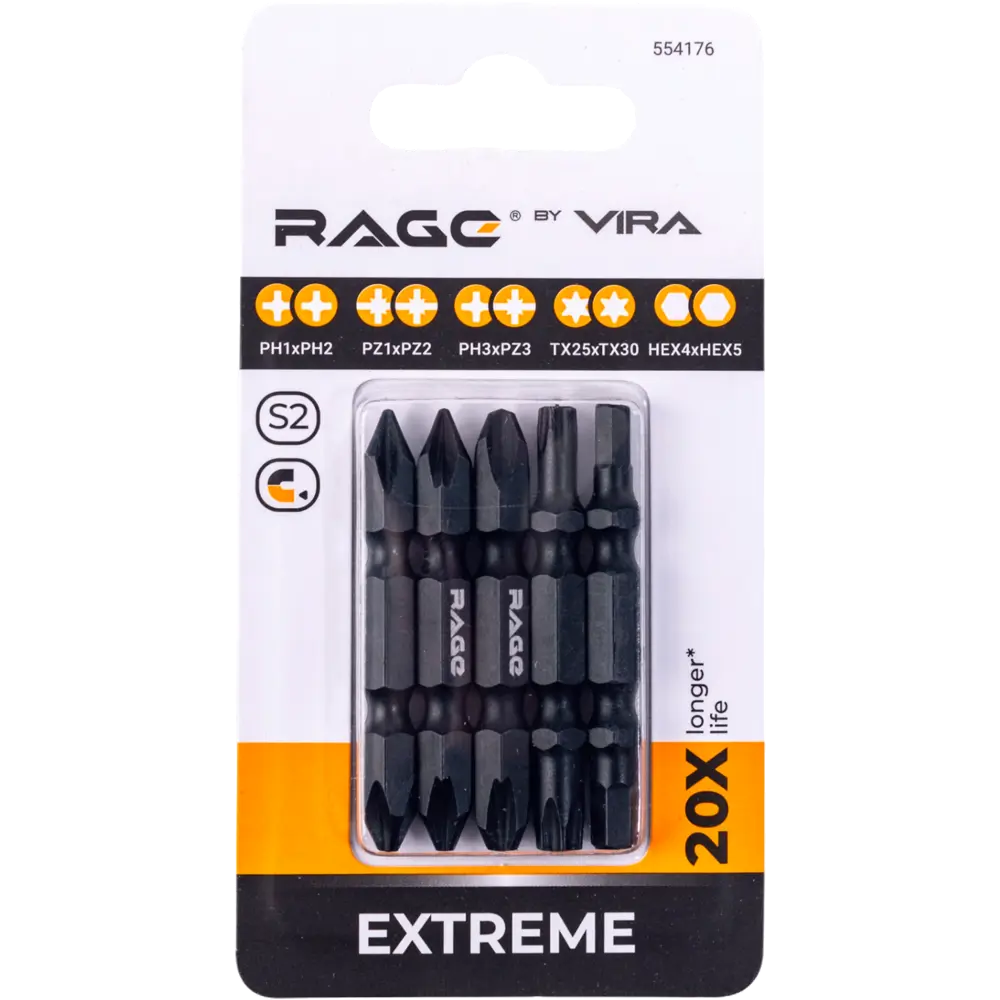 Набор двусторонних магнитных бит RAGE для шуруповерта, 5 предметов 89420847 STLM-1564297 - Вид №2