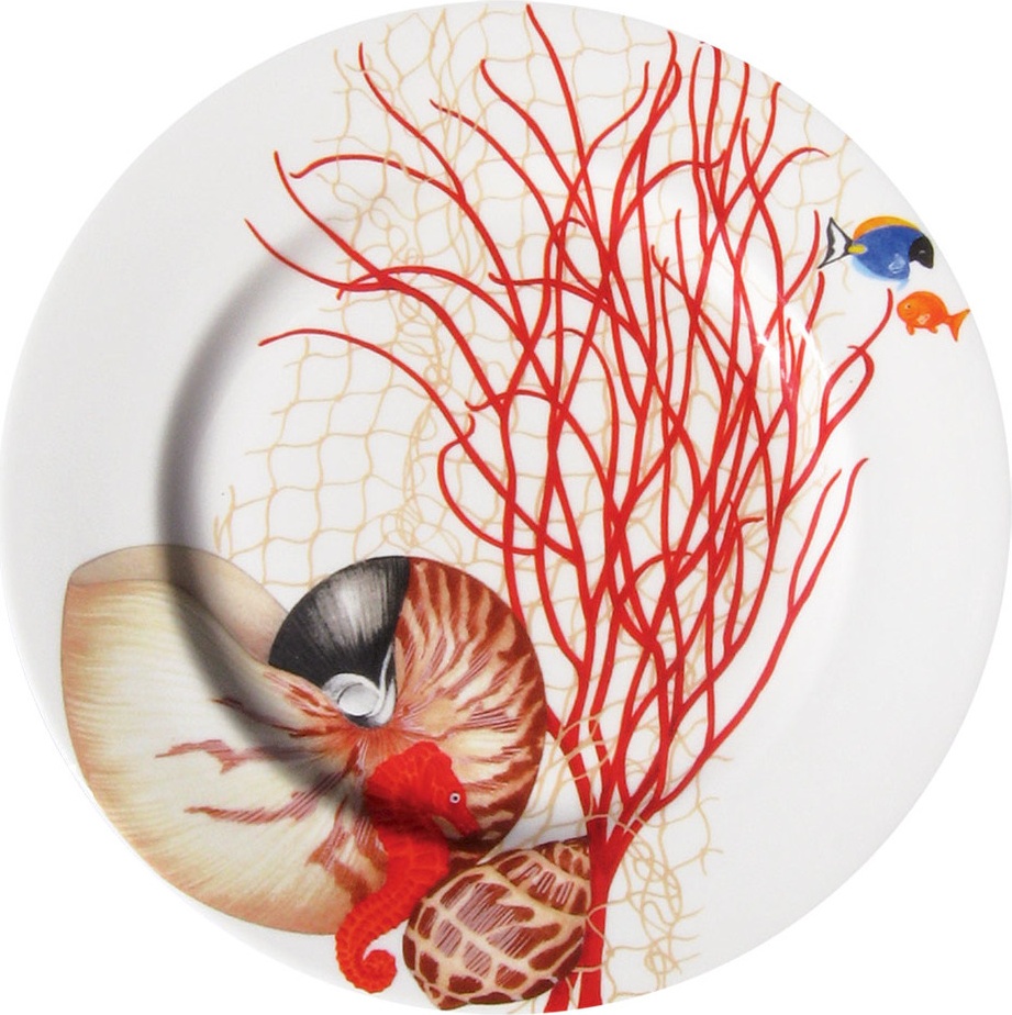 10662266 Taitu Тарелка акцентная Taitu "Кораллы" 21,5см Фарфор костяной 