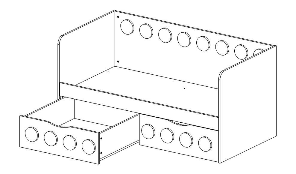 Детский диван-кровать с 2 ящиками "Леголенд" МАНДАРИН ЛЕГОЛЕНД 178709 Розовый Santreyd  - Вид №4