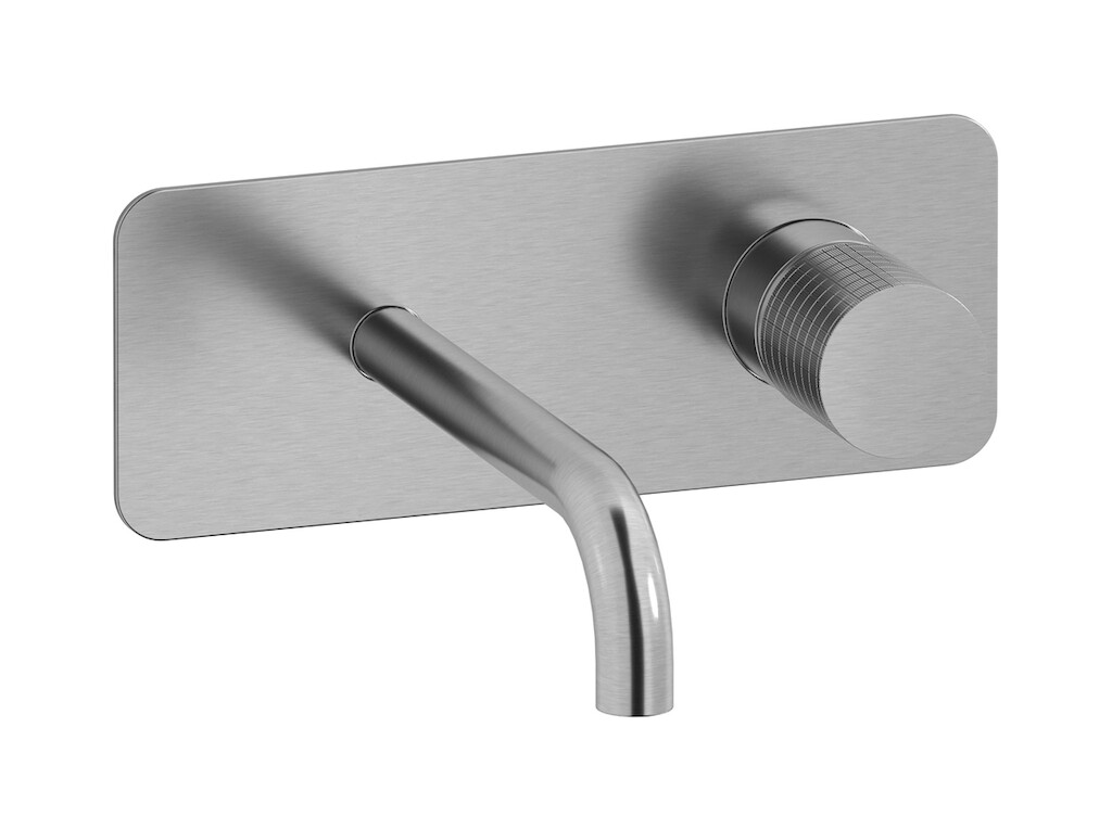 Встроенный в стену смеситель для раковины на 2 отверстия в комплекте с донным клапаном WE ARE IB ga206ss Brushed Nickel Gatsby