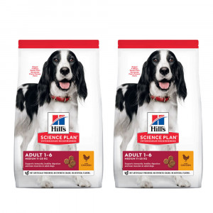 ПР0029853*2 Корм для собак Hill"s Science Plan для средних пород, курица сух. 2,5кг (упаковка - 2 шт) Hill's