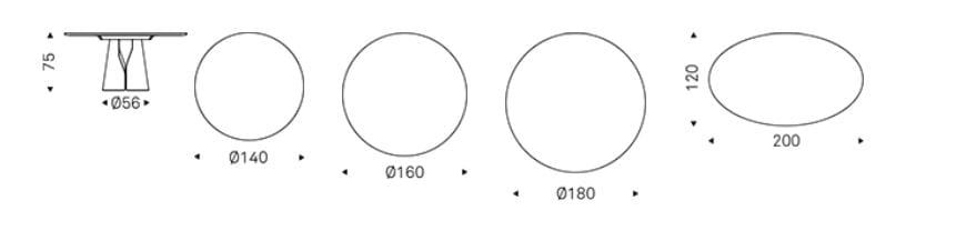 Круглый стол из стали и дерева Cattelan italia GIANO ARGILE ARCH-00081803 - Вид №3