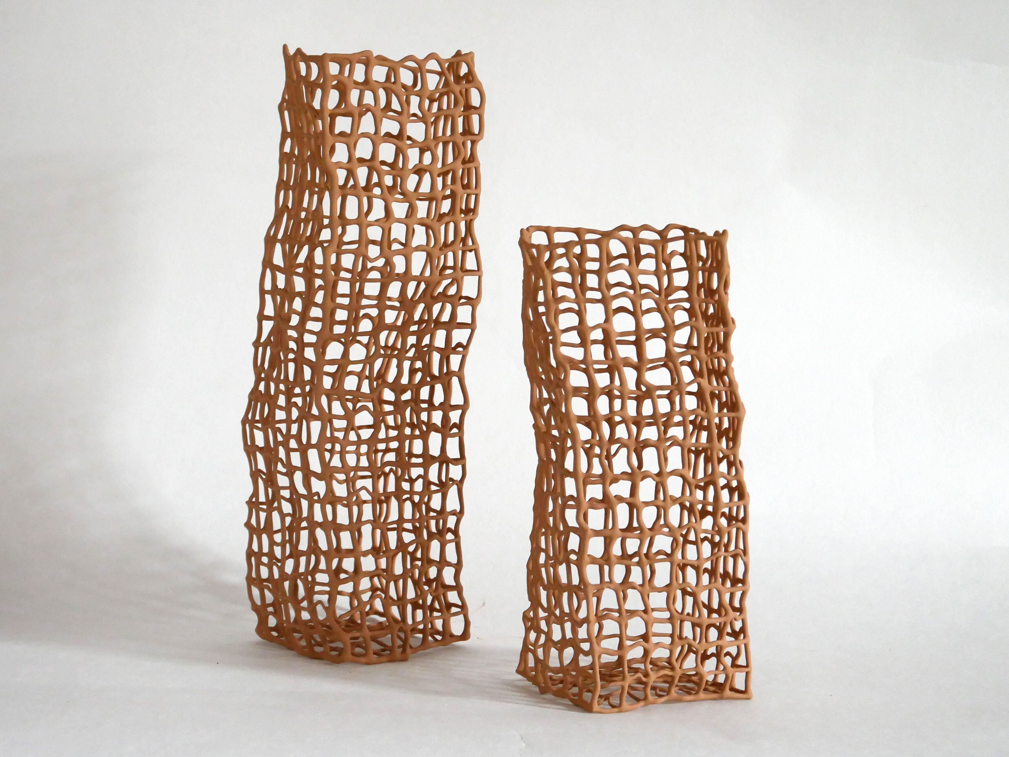 Квадратная глиняная ваза LO Contemporary Коралл ARCH-00103697