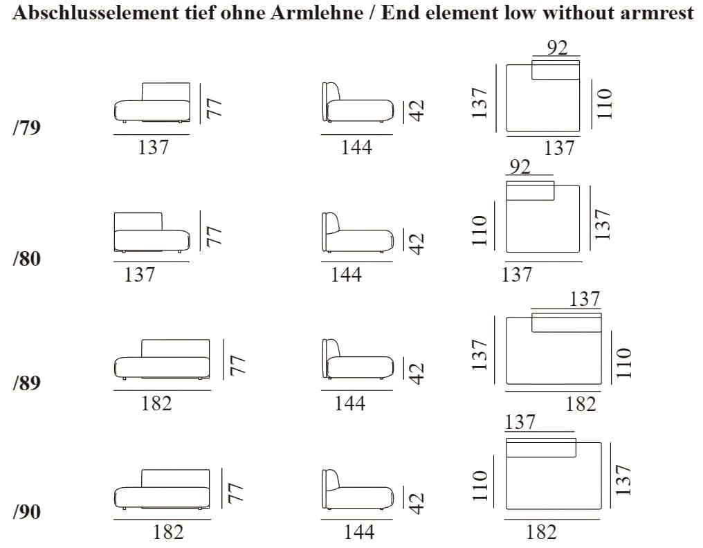 Секционный диван из кожи и ткани de Sede DS-1030 FLATTER ARCH-00104468 - Вид №25