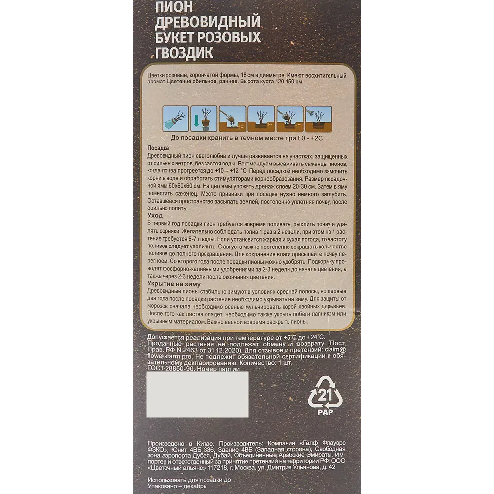 Пион древовидный Букет Розовых Гвоздик 83761606 STLM-2195610 Santreyd  - Вид №2