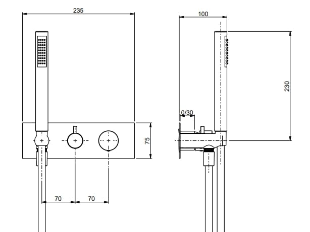 Однорычажный смеситель для ванны с 3 отверстиями и ручным душем Rubinetterie Frattini отдельная эстетика ARCH-00085349 - Вид №8