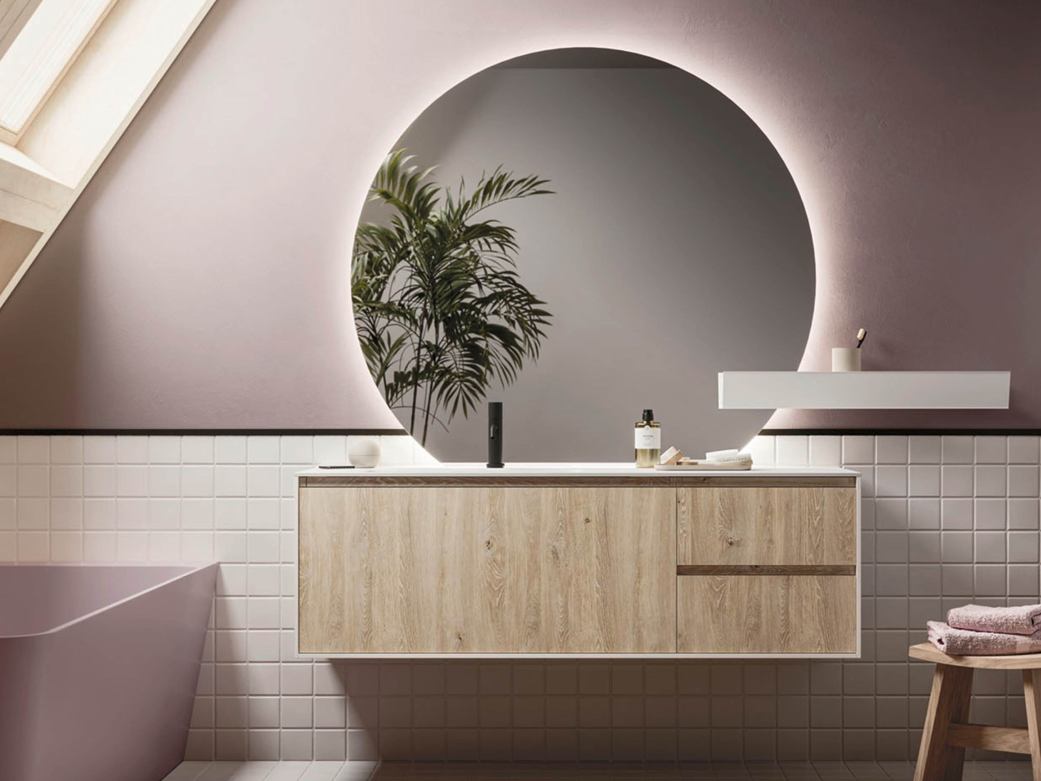 Подвесной шкаф для умывальника со встроенной раковиной Arbi Arredobagno HO.ME PLUS 45° C 24 ARCH-00094733