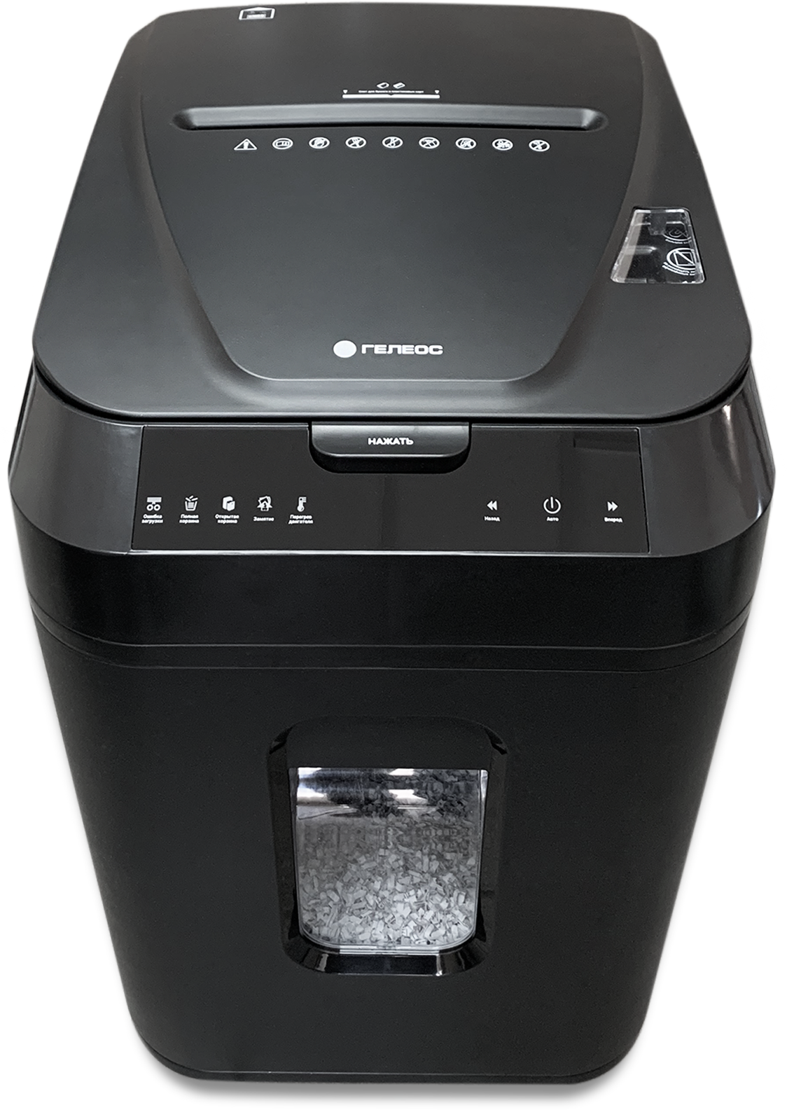 АП40 Уничтожитель документов -4, din p-4 (4 ур-нь секр.), фрагмент 3,9х12мм, автоподача 170 лист (70г/м2), пл.карты/скрепки/скобы, 37 литров Гелеос Santreyd 