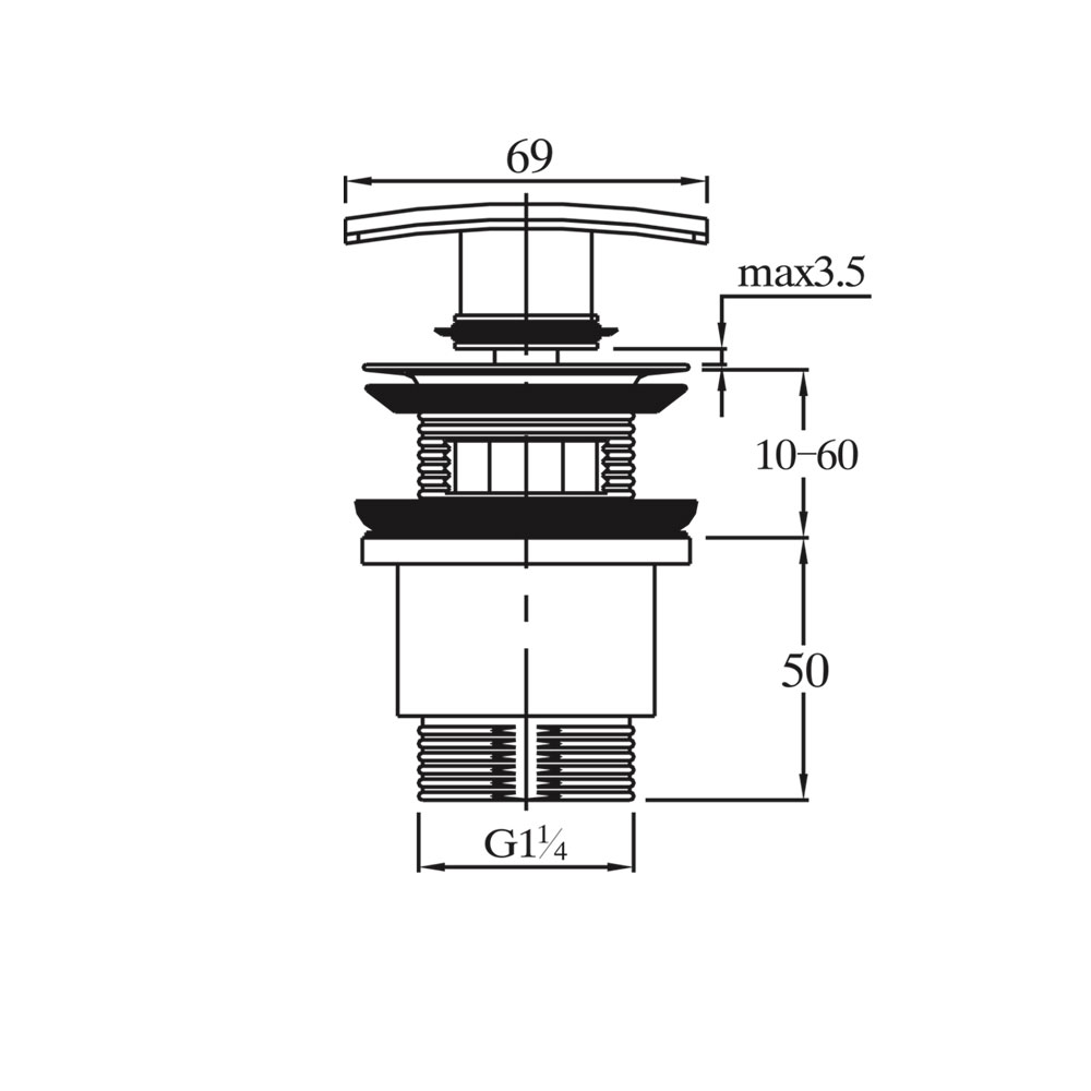 RLET-58 Донный клапан автомат Raiber  - Вид №3