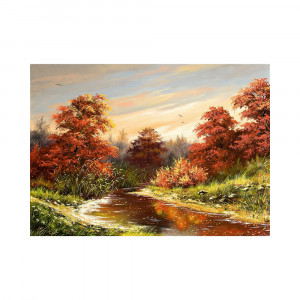 4233 Канва/ткань с рисунком Рисунок на шелке 37 см х 49 см "Румяный узор" Матренин посад