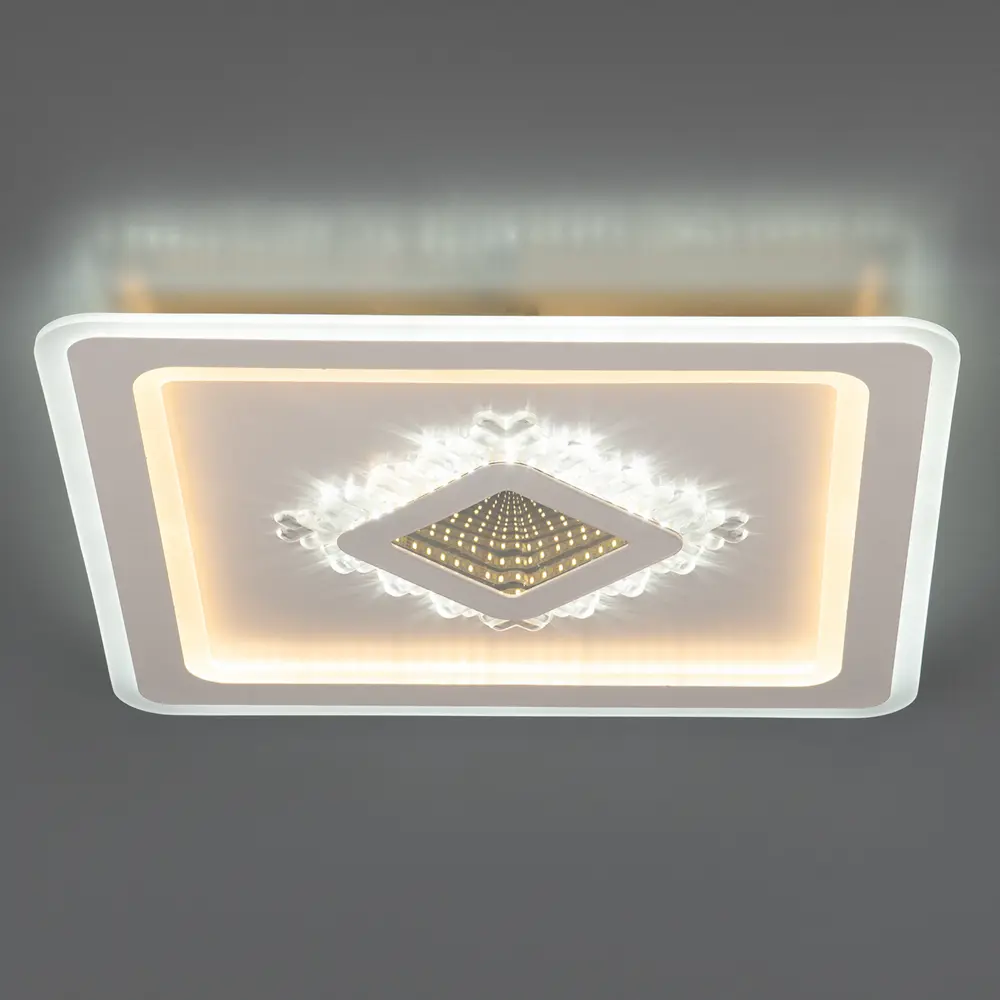 Люстра потолочная светодиодная диммируемая Ritter Crystal 3D 52367 3 с д/у 120 Вт 40 м² регулируемый белый свет цвет белый 84856782 STLM-2029706  - Вид №2