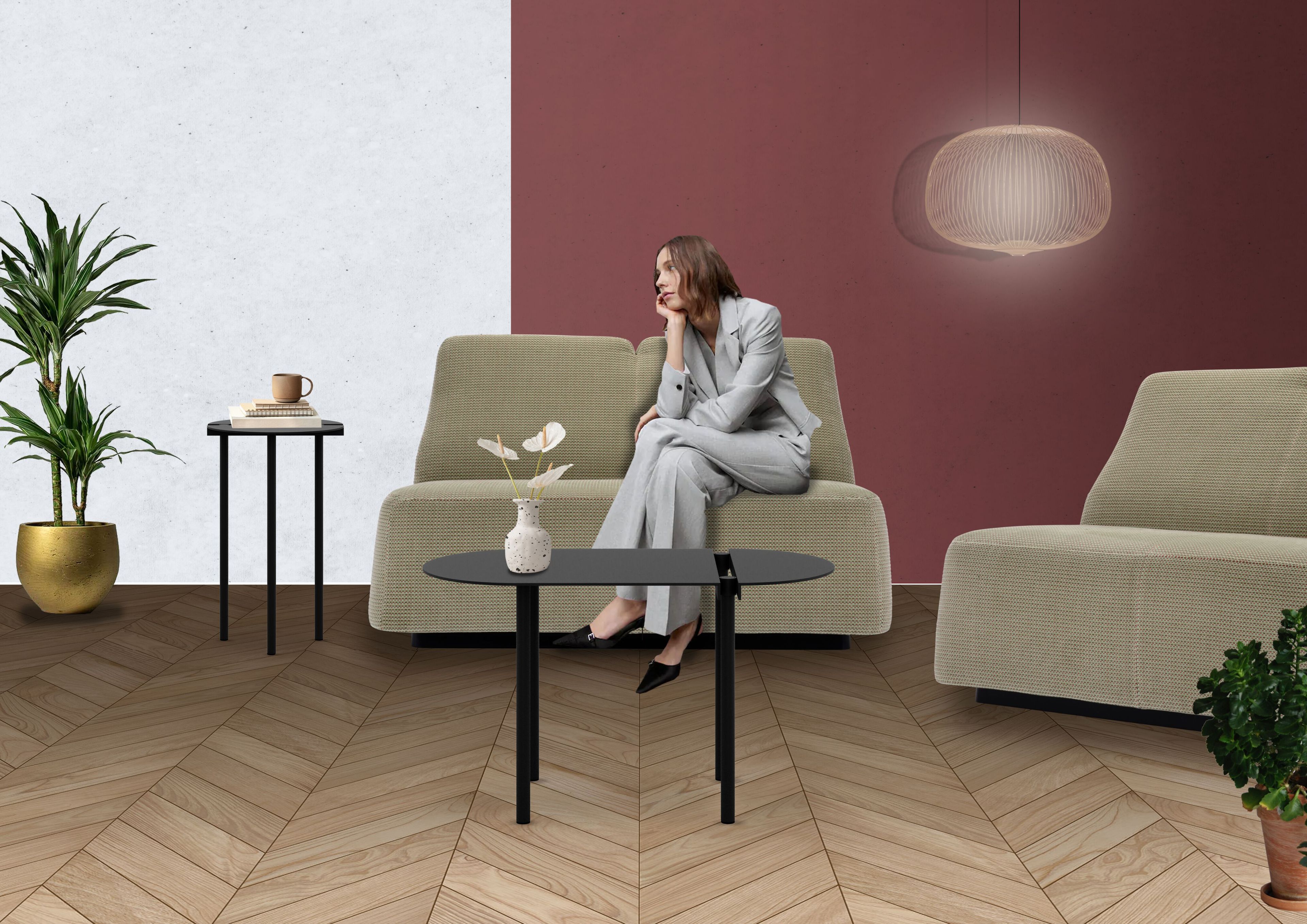 Металлический овальный журнальный столик Adrenalina Orit ARCH-00072170 - Вид №8