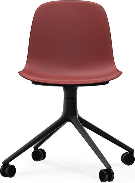 605010 Кресло Swivel 4W Black Aluminium / Red Normann Copenhagen Form - Вид №1