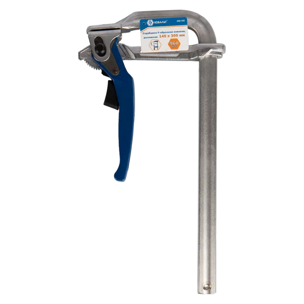 Струбцина F-образная Кобальт 249-105 300 мм - надежная фиксация для точной работы 89374026 STLM-1414888 - Вид №2