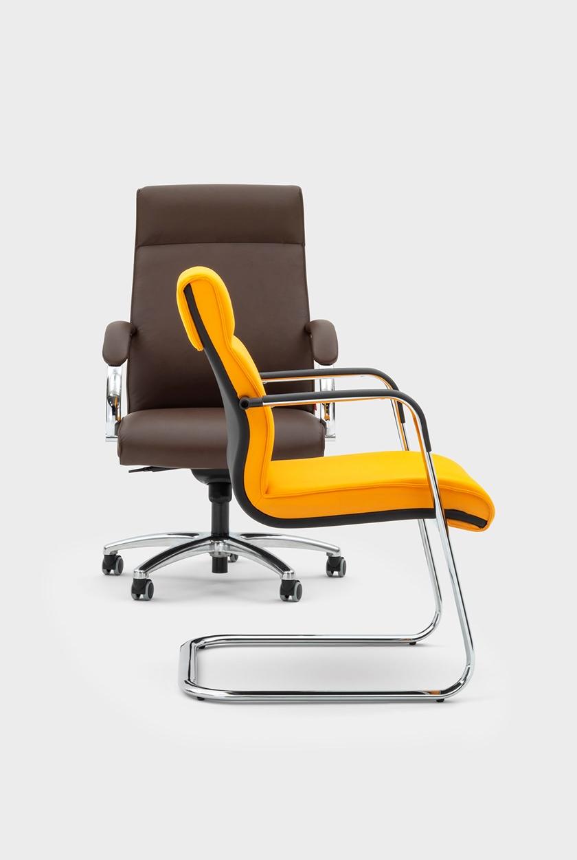 Viganò Кожаное кресло руководителя с 5 спицами и подголовником Icaro sun-id-1462753 - Вид №3