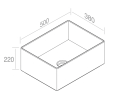 L646T0R0V0.100 Накладная раковина прямоугольная A. e T. Italia Fly Белый глянцевый AeT ITALIA - Вид №1
