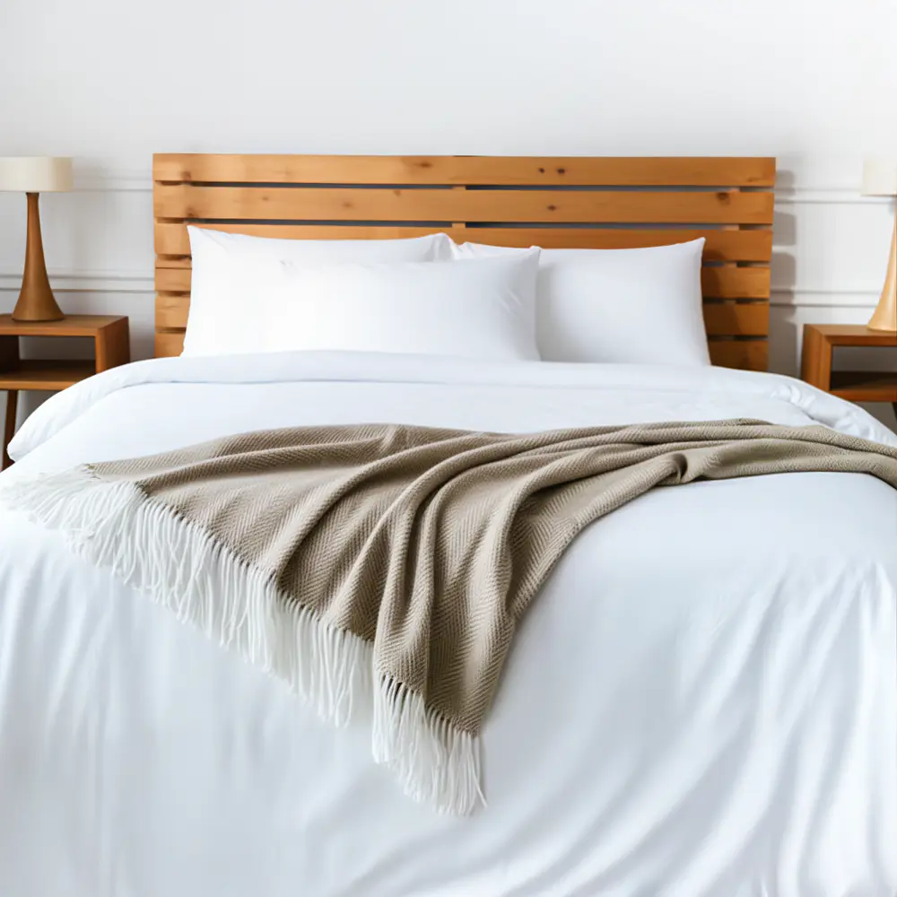 Плед Милан бежевый с вензельным узором 150x200 см 89426312 Santreyd STLM-1582112 - Вид №4