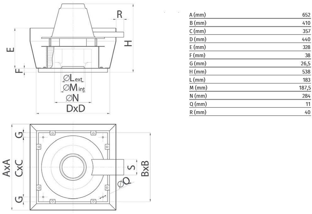 Vortice Центробежный крышный вентилятор для удаления горячего дыма Torrette tr-ed-v 15161 - Вид №1