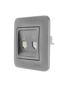 ASTI Розетка компьютер+телефон платина