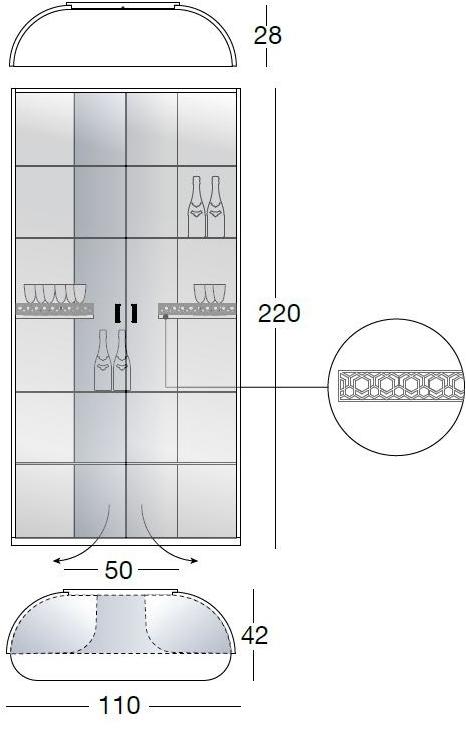 Longhi Стеклянная витрина со встроенной подсветкой Loveluxe 2014 – royal collection Y 738 - Вид №4