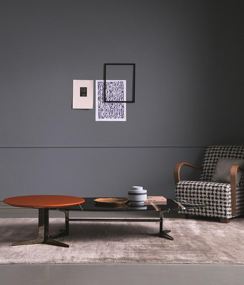 Bodema Низкий овальный мраморный журнальный столик Blake Bla088/bla089 - Вид №2