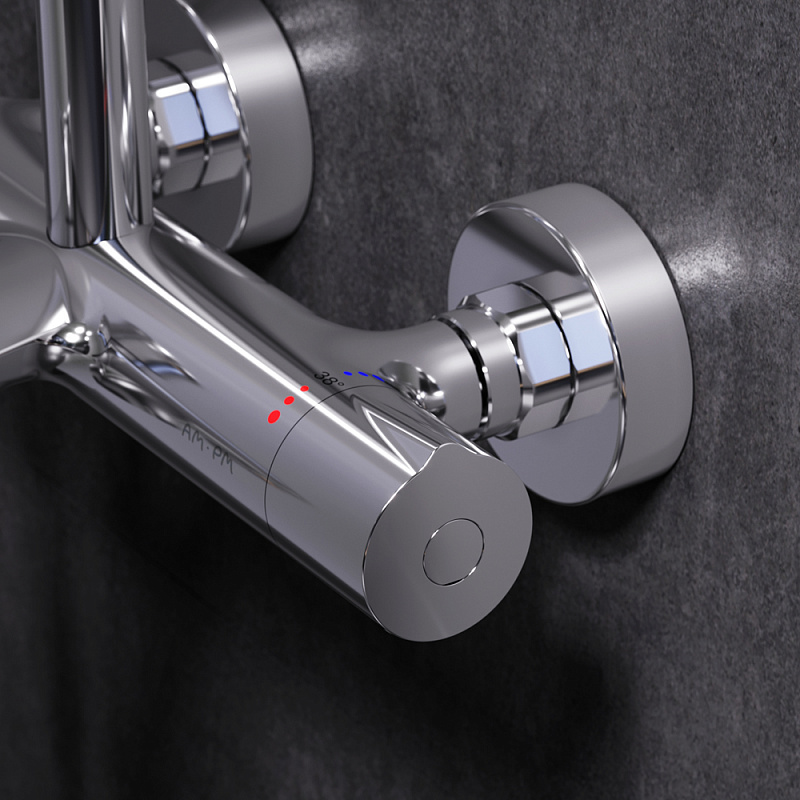 F0790520 душ.система набор: смеситель д/ванны/душа с термостатом верхн. душ d 220 мм ручн.душ AM.PM Gem - Вид №4