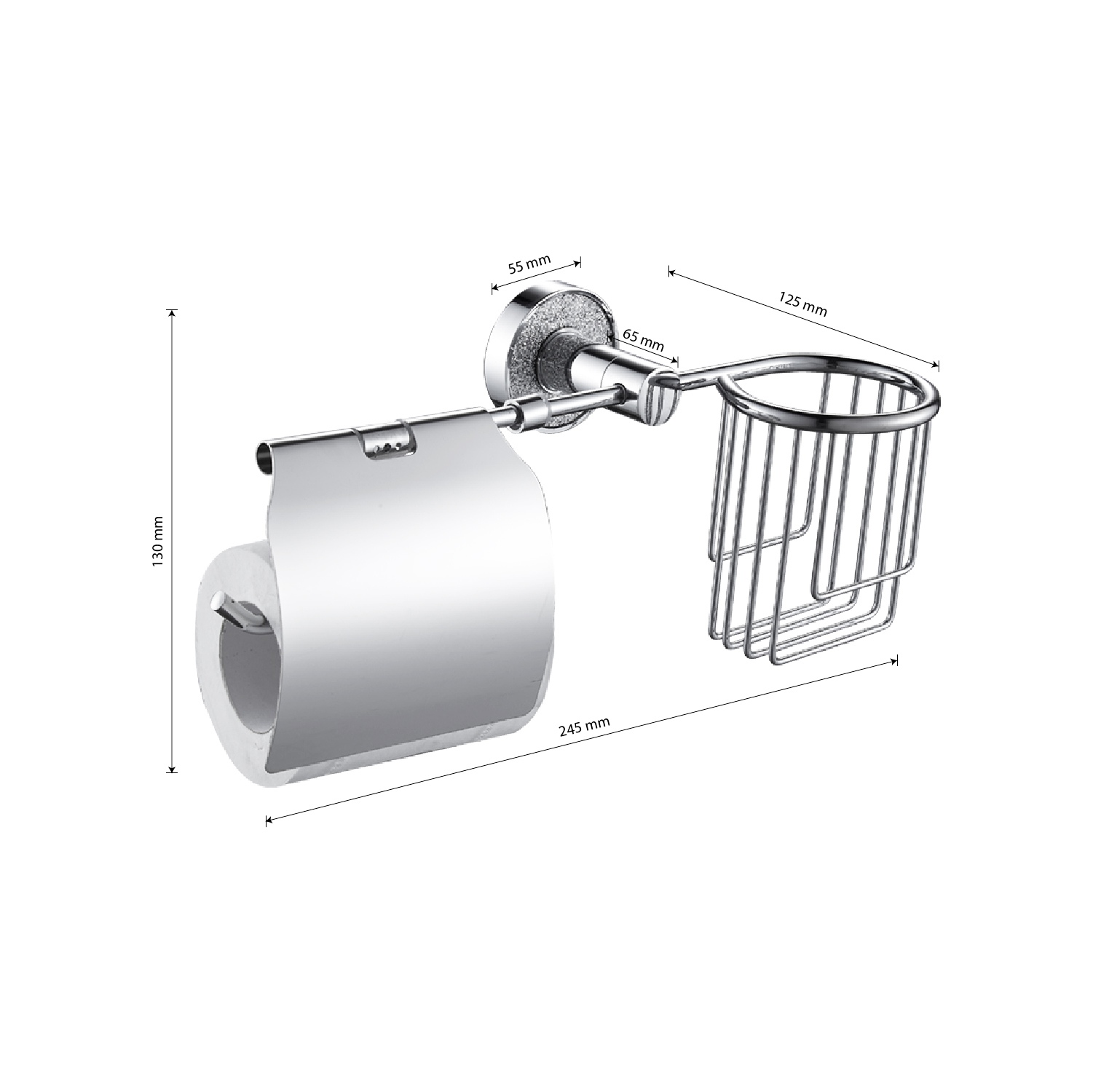 GFmark - Держатель освежителя воздуха и туалетной бумаги с экраном, крепление с АЛМАЗНОЙ КРОШКОЙ, код: 4816  - Вид №2