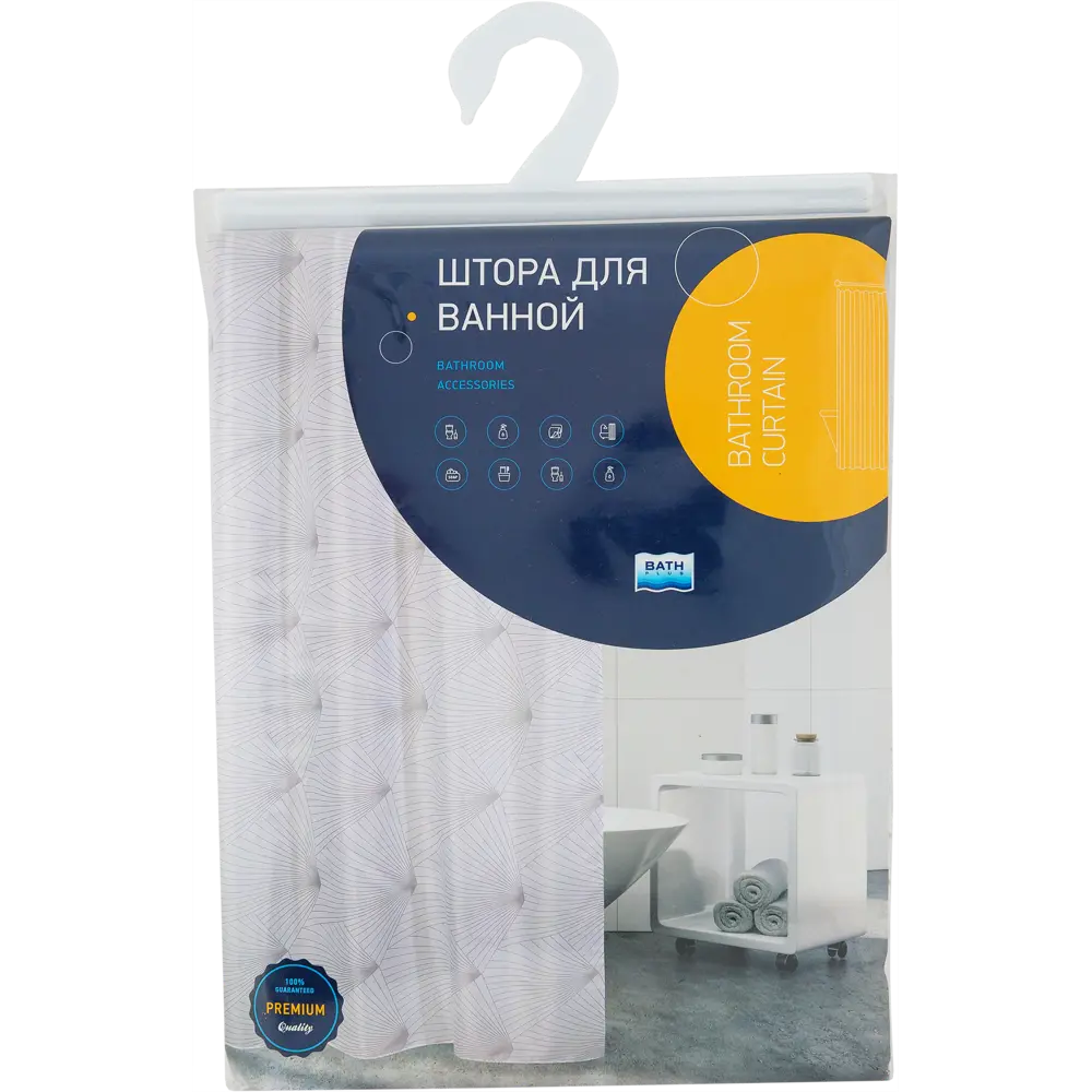 Штора для ванной BATH PLUS Charme с защитой от брызг и плесени 180×180 см 82168031 CHARME RED STLM-0020918 - Вид №5