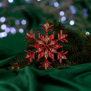 89377717 Новогоднее украшение Снежинка 365 красно-золотой STLM-1371170