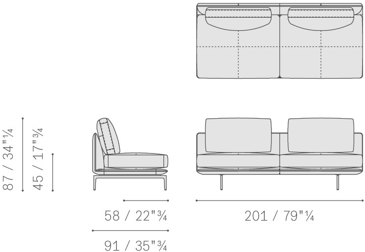 Poltrona Frau Модульный диван из кожи и ткани La collezione - divani e poltrone sun-id-1487212 - Вид №19